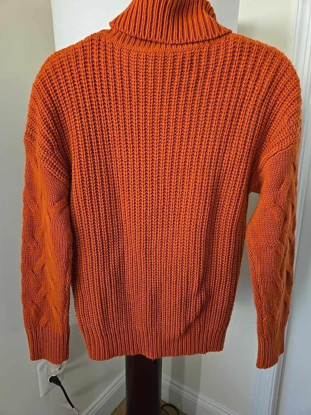 Chunky Turtleneck Sweater in Burnt Orange - Women - Picture 3 of 5
